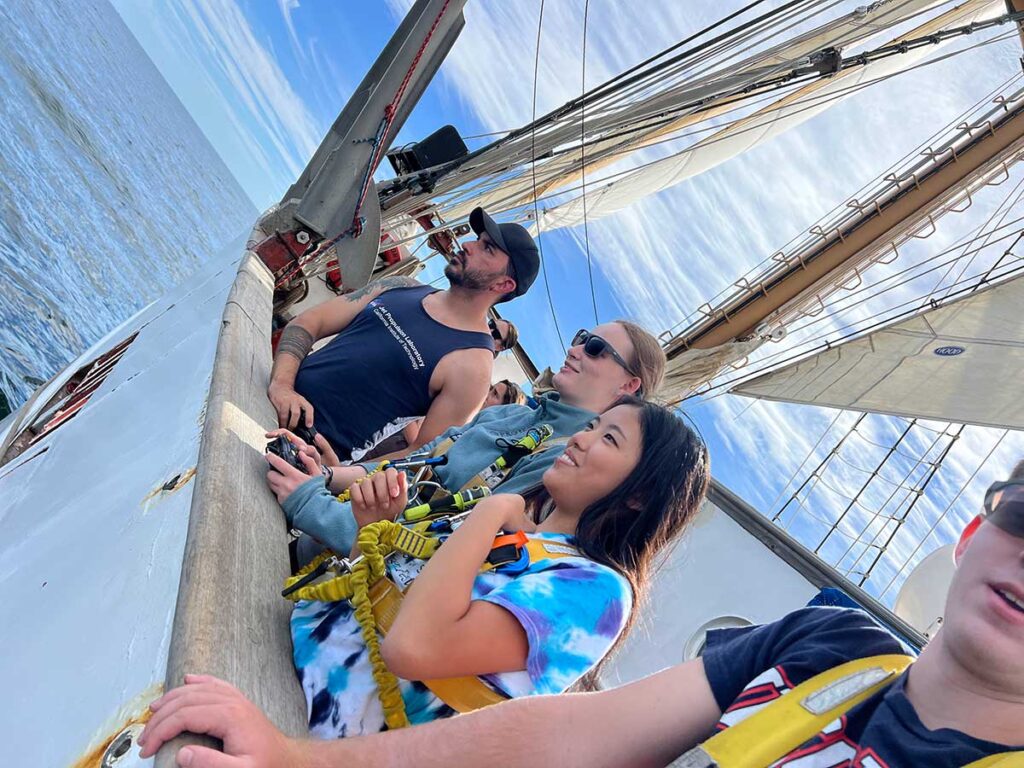 Students on a boat