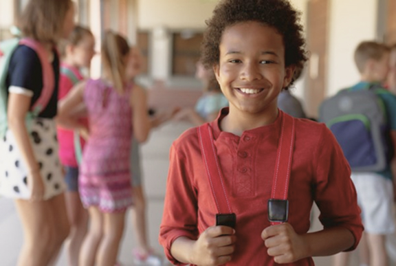 Smiling child at school