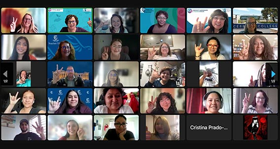 Many people on a zoom call